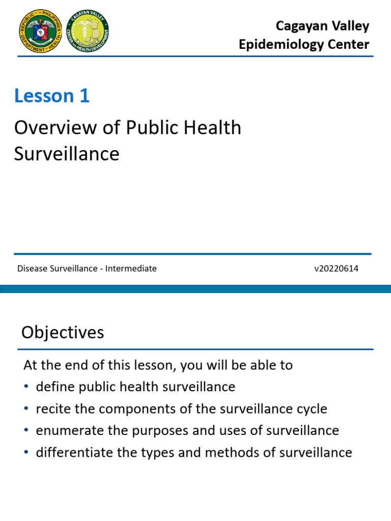 01 Overview of Public Health Surveillance | PDF | Public Health ...