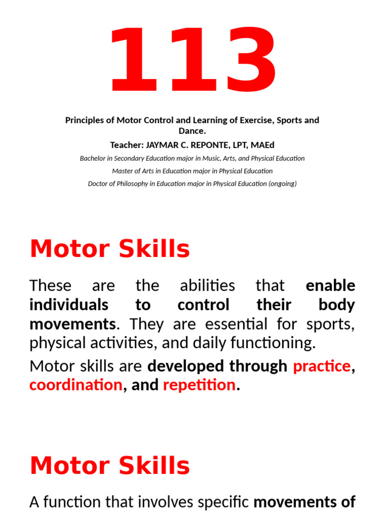 Motor Control Principles in Sports & Dance | PDF | Human ...
