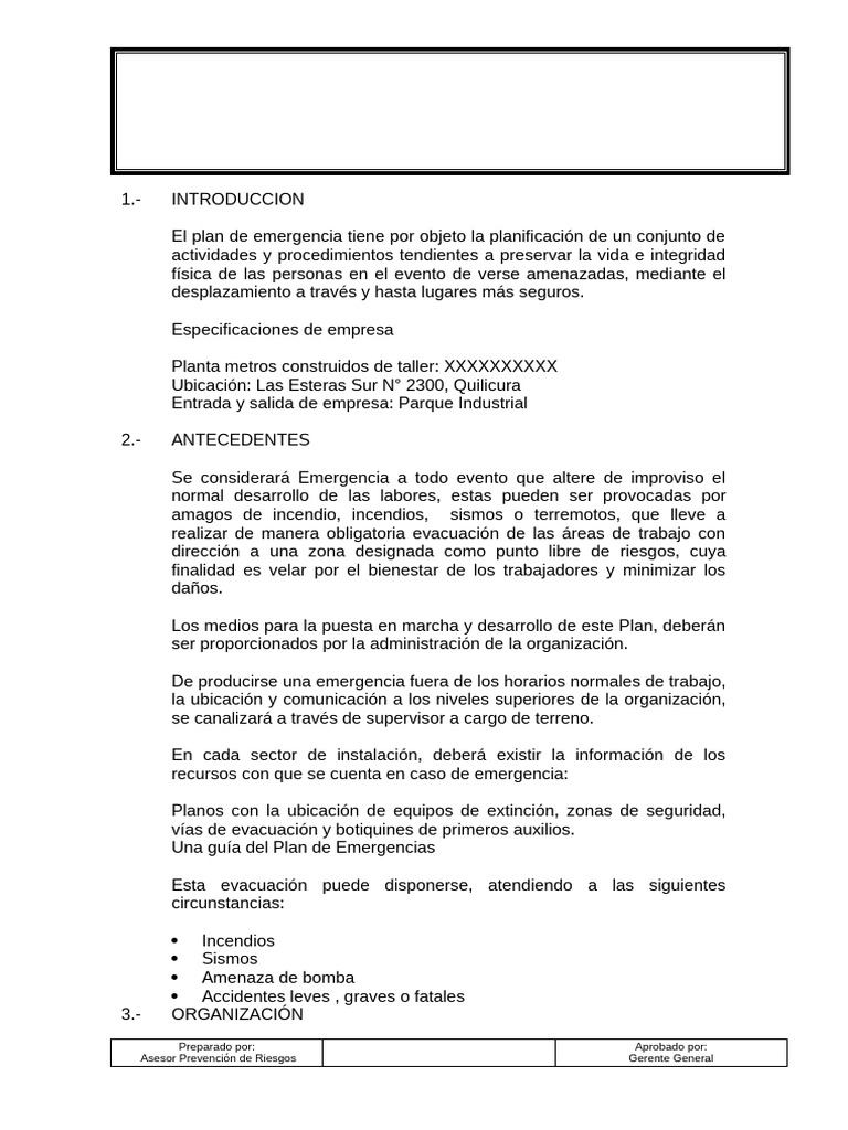 04 Plan de Emergencia | PDF | Temblores | Primeros auxilios