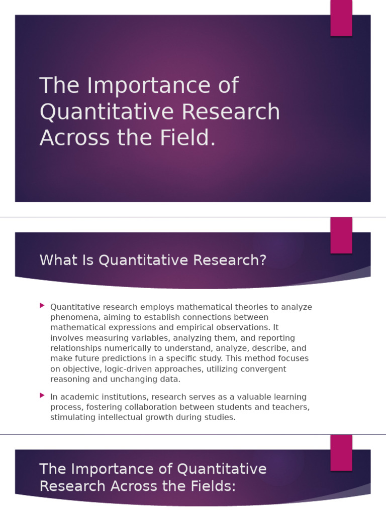 Importance of Quantitative Research | PDF