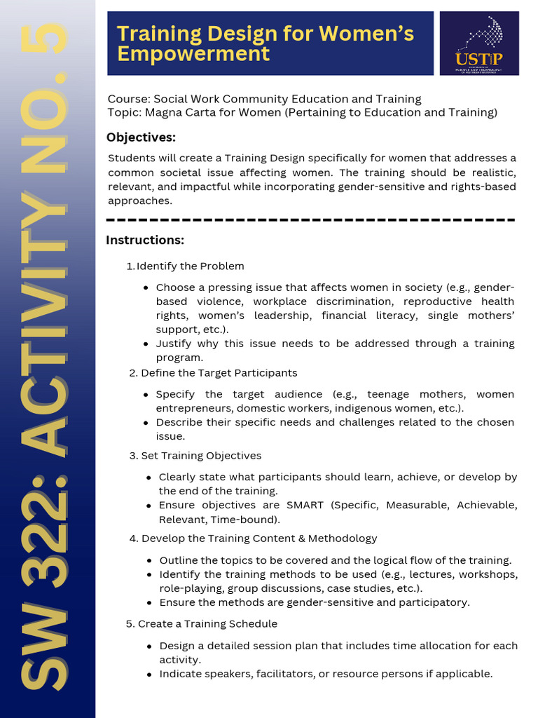 Women's Empowerment Training Design Guide | PDF | Empowerment