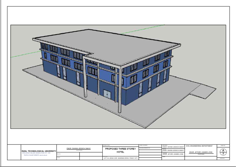 Proposed Three-Storey Hotel Design | PDF
