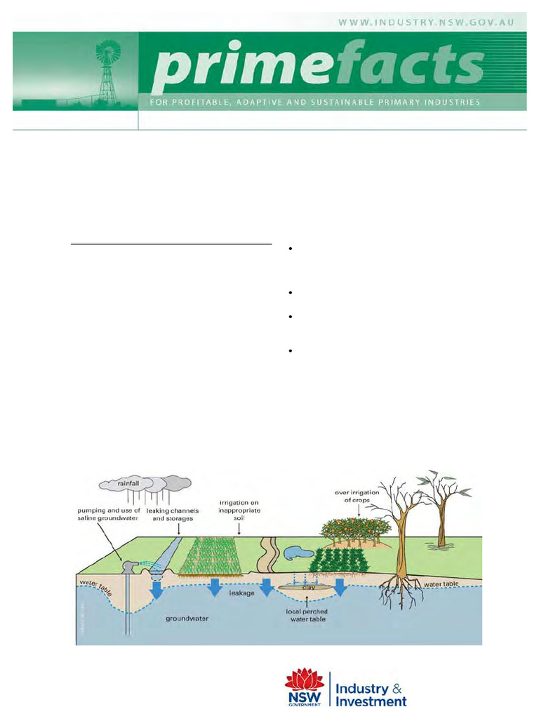 Causes of Irrigation Salinity | PDF | Soil | Groundwater