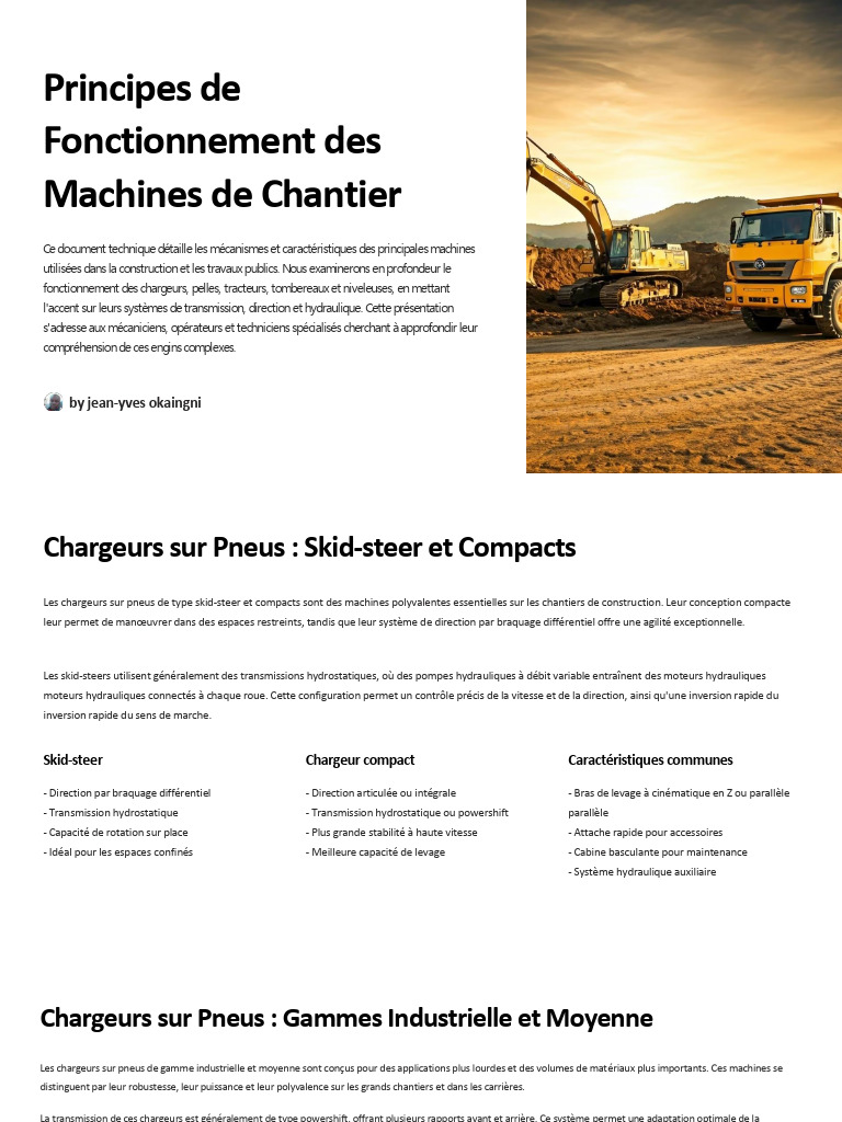 Systèmes Hydraulique des Engins de Chantier | PDF | Chargeur sur pneus ...