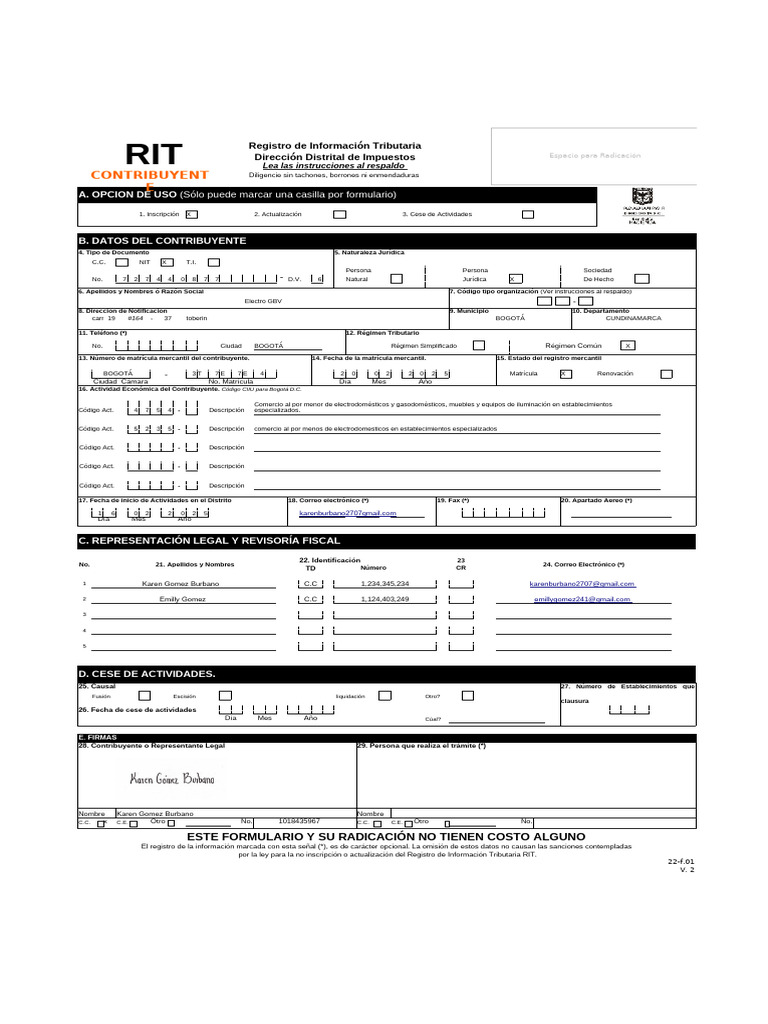 Registro de Información Tributaria RIT | PDF