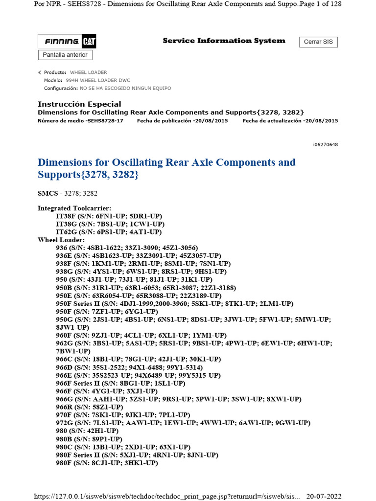 Dimensiones de Los Componentes y Soportes Del Eje Trasero Oscilante ...