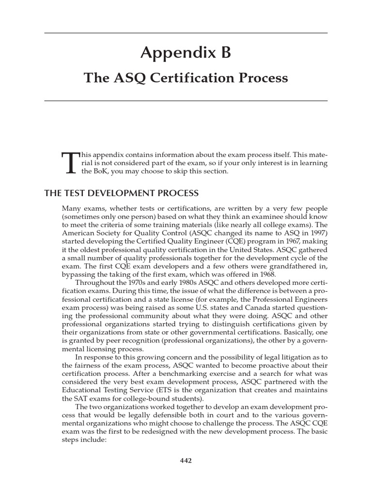 ASQ Certification Exam Process Overview | PDF | Statistics | Regression ...