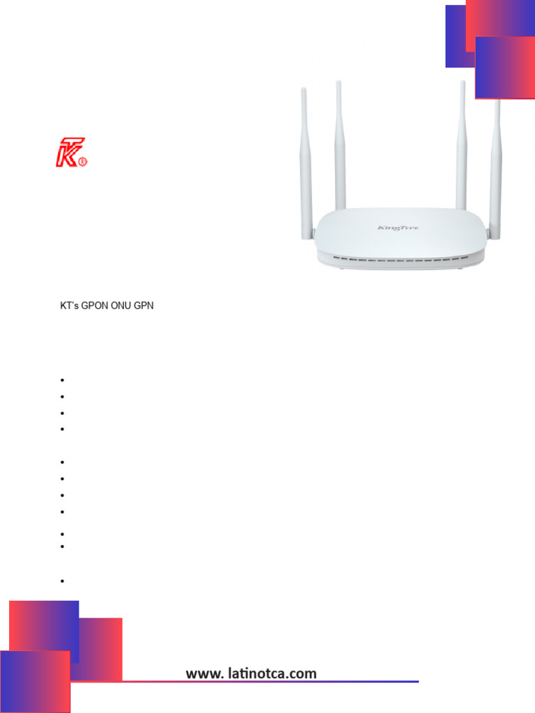 Kingtype GPON Dual Band ONU GPNC14 | PDF | Wi Fi | Electronics