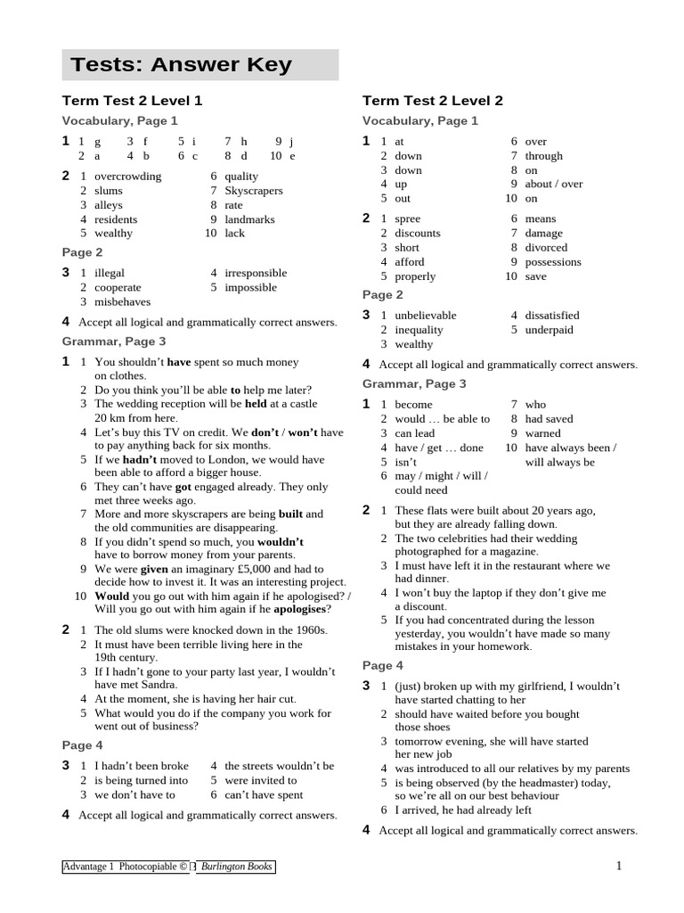 06advantage1 TT2 Test AK | PDF