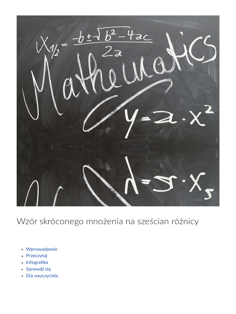 Wzor Skroconego Mnozenia Na Szescian Roznicy | PDF