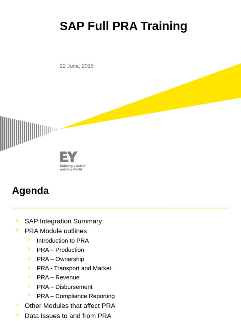 SAP PRA Module Training Overview | PDF | Valuation (Finance) | Royalty ...
