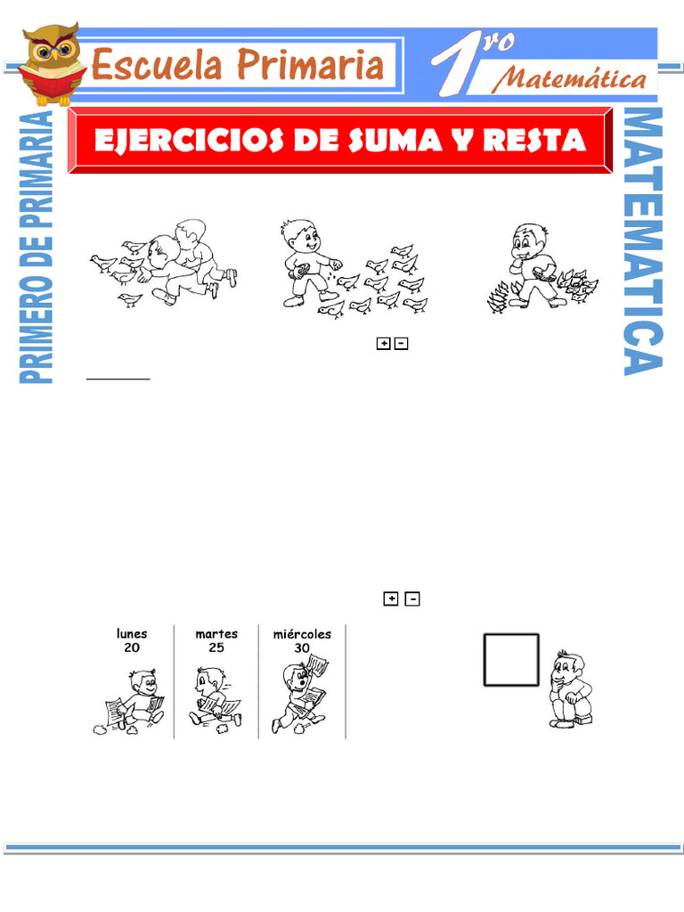 Ejercicios de Suma y Resta para Primero de Primaria | PDF