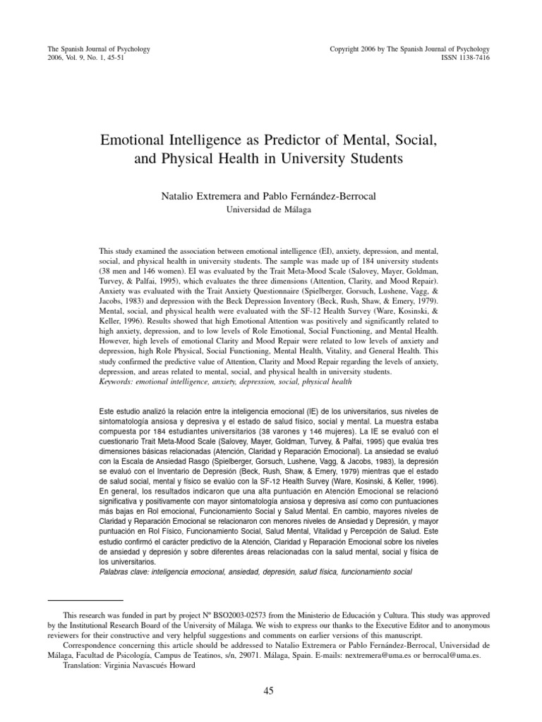 Emotional Intelligence As Pred | PDF | Emotional Intelligence | Emotions