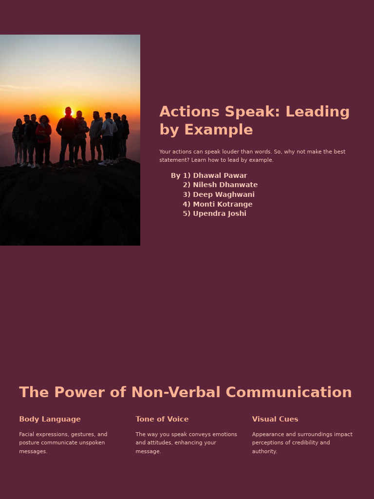 Lead by Example: Actions Matter | PDF | Cognitive Science | Human ...