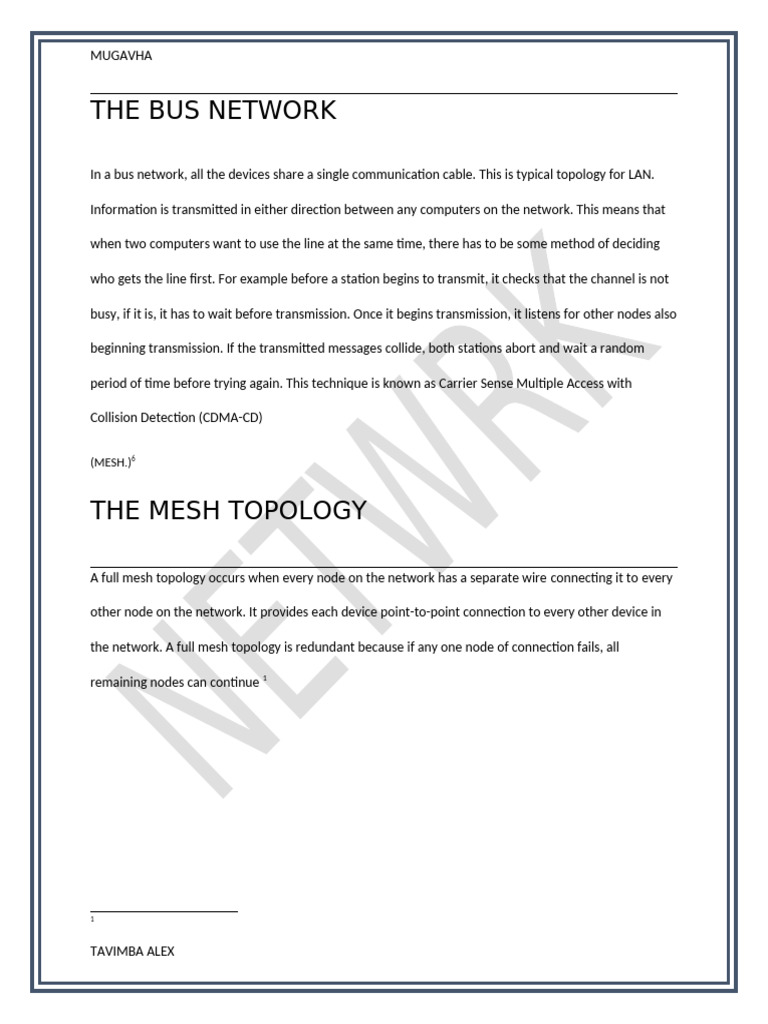 The Bus Network | PDF