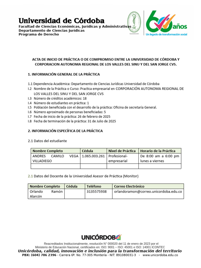 Formato Acta de Inicio | PDF