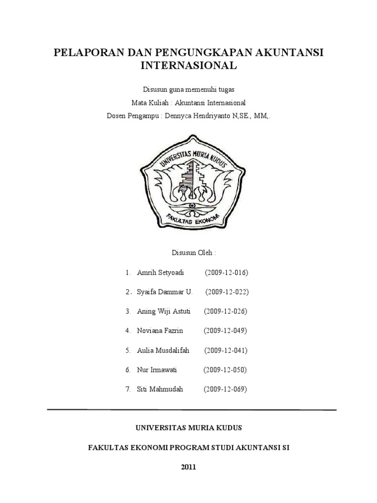 Pelaporan Dan Pengungkapan Akuntansi Internasional