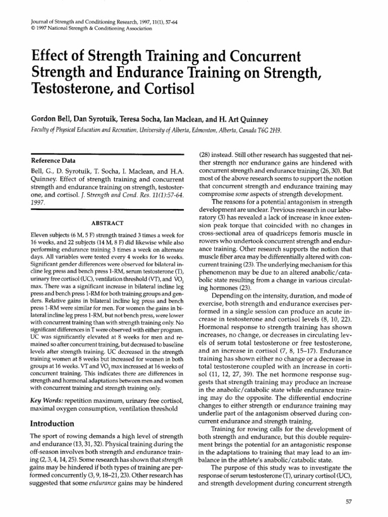 Effect of Strength Training and Concurrent | PDF