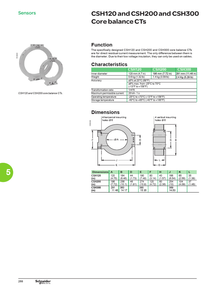 CSH120 and CSH200 Core Balance CTs | PDF | Electricity | Electrical ...