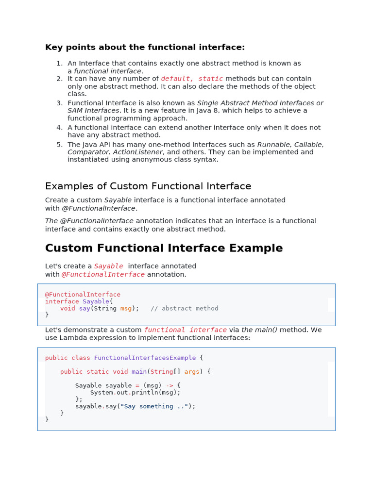 Understanding Java 8 Functional Interfaces | PDF | Anonymous Function ...