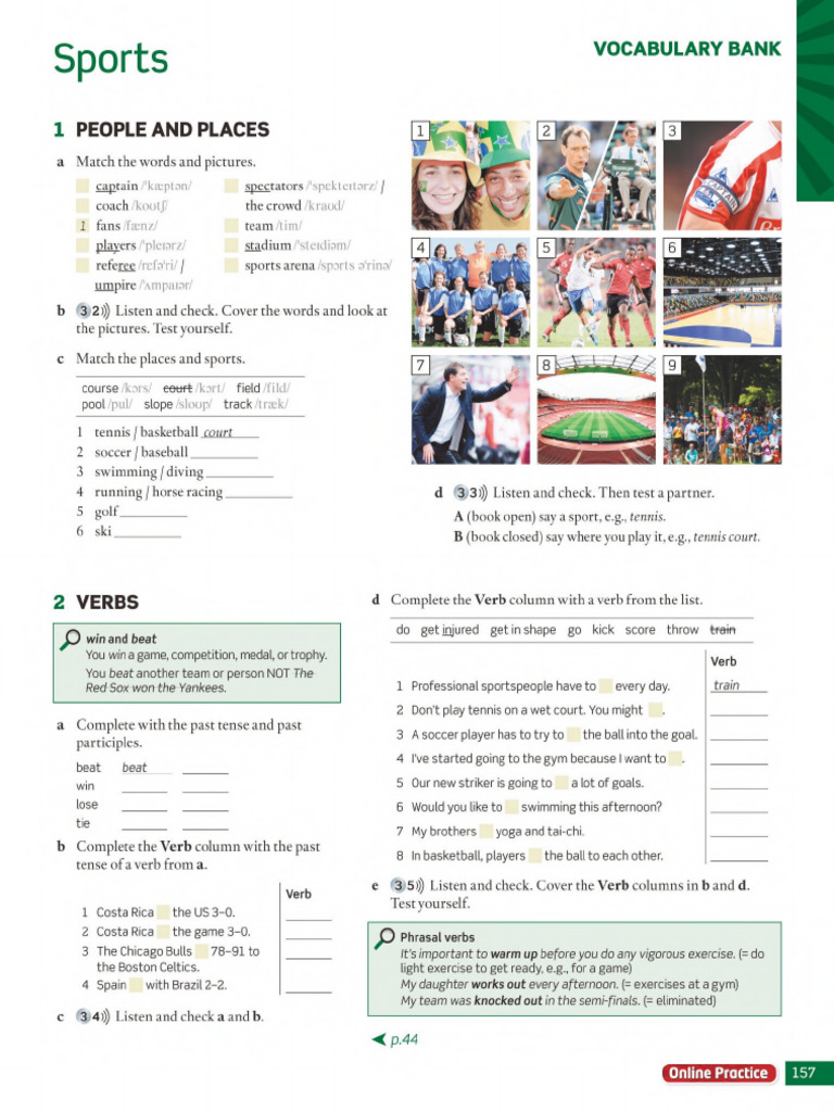 Sports Vocabulary Bank Guide | PDF