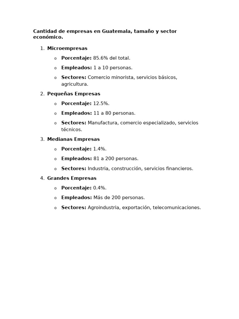 Microempresas en Guatemala: Datos Clave | PDF