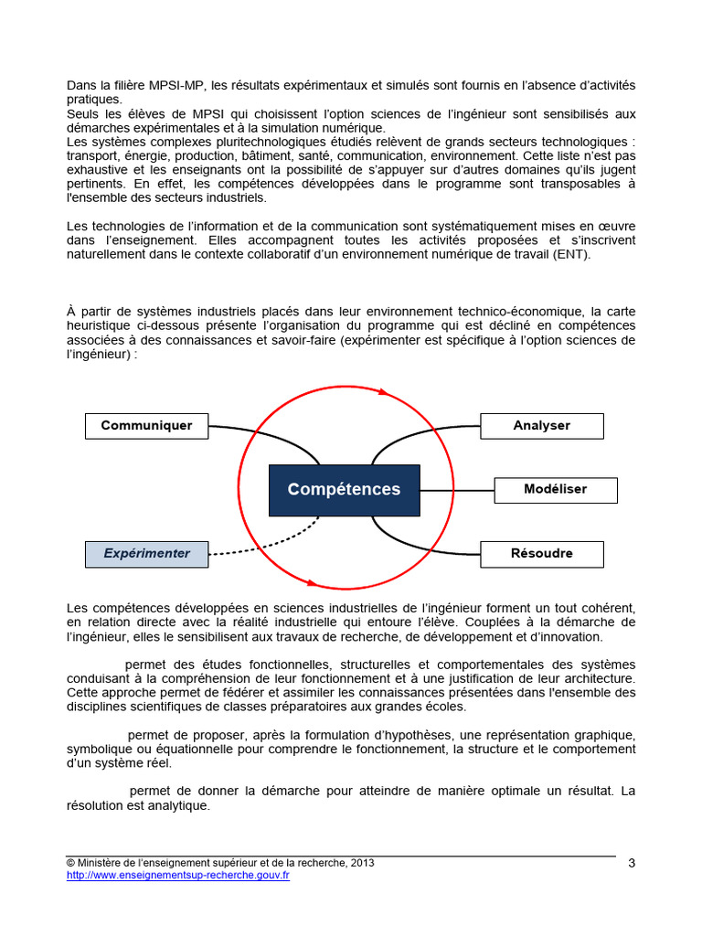 Programme MPSI : Compétences et Objectifs | PDF | Science