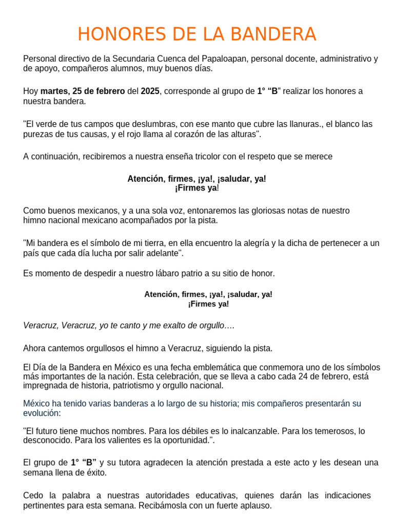Honores a la Bandera en México | PDF