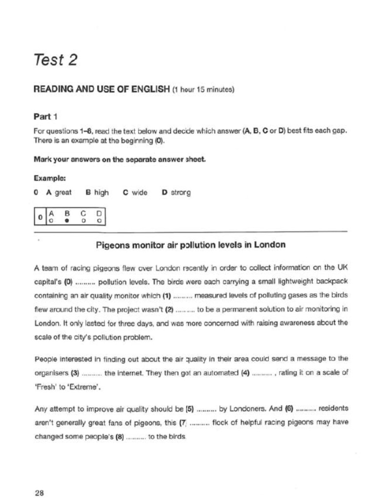 B2 First 4 - Test 2 | PDF