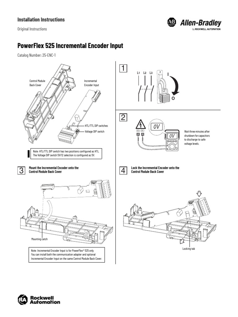 Powerflex 525 Incremental Encoder Input: Installation Instructions ...