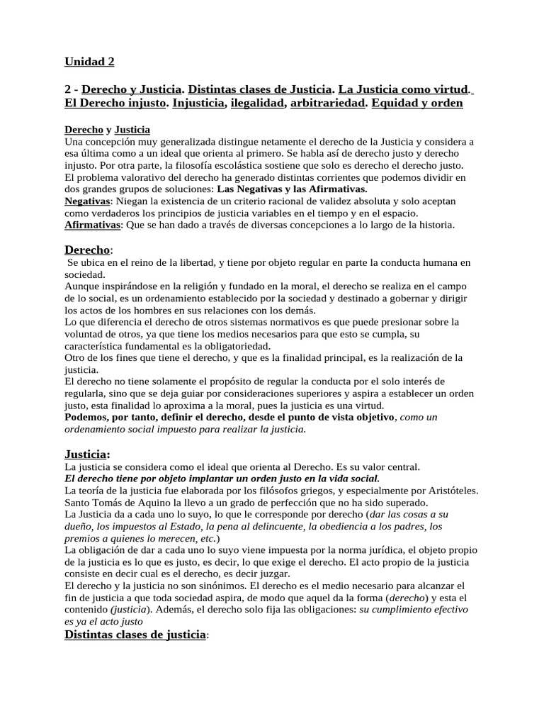Derecho y Justicia: Clases y Conceptos | PDF | Justicia | Crimen y ...