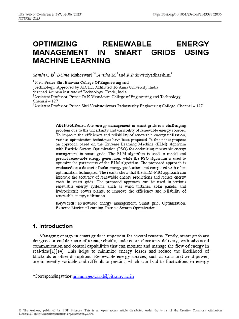 ELM-PSO for Smart Grid Energy Optimization | PDF | Smart Grid ...