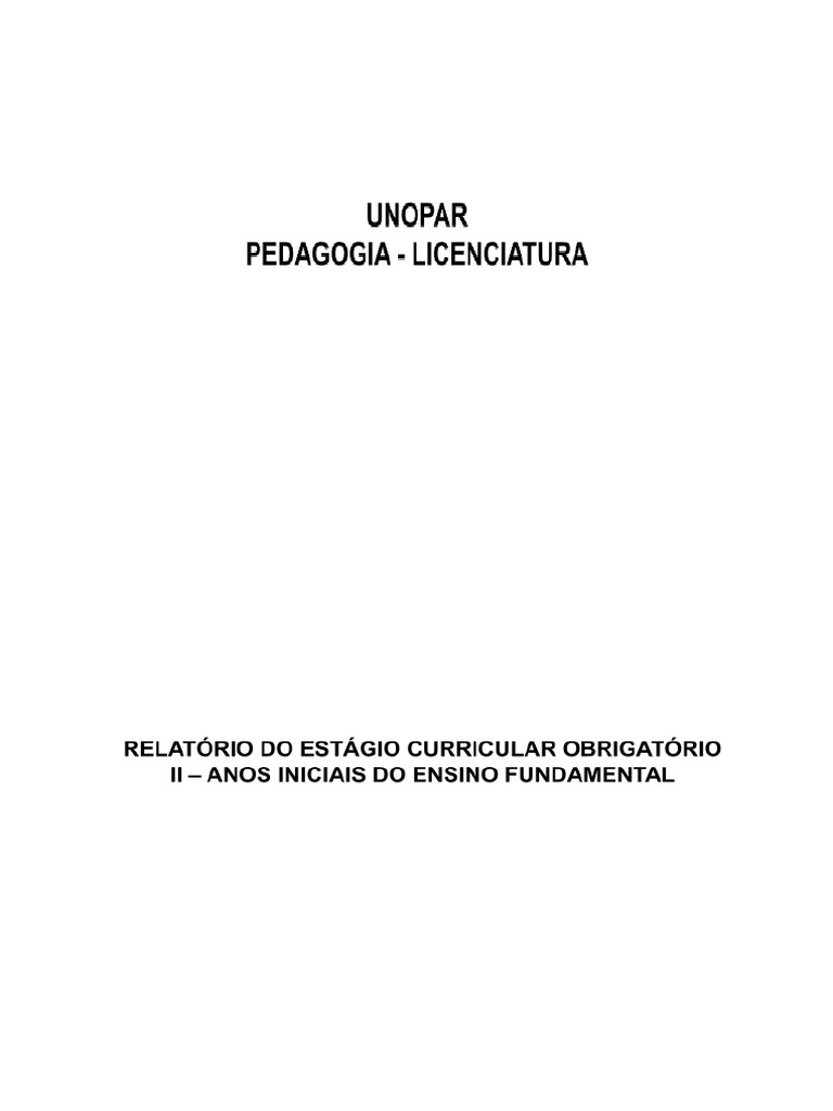 Análise do Estágio em Educação Infantil | PDF | Pedagogia ...