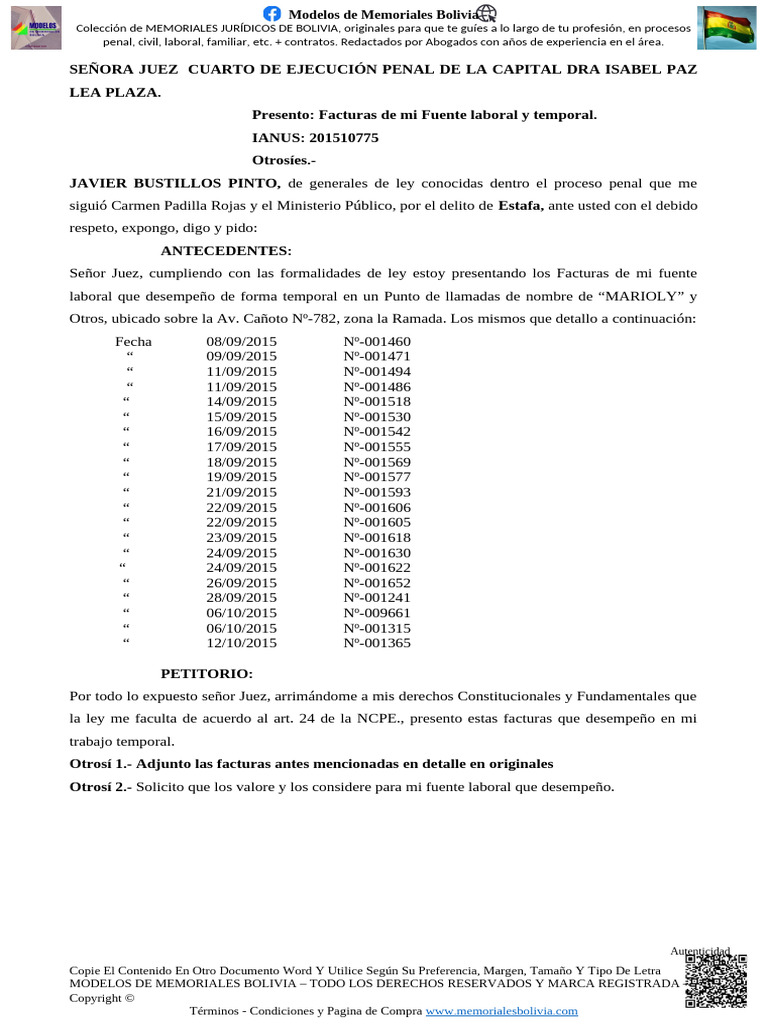 Señor Juez Cuarto de Ejecución Penal de La Capital DR | PDF | Juez ...