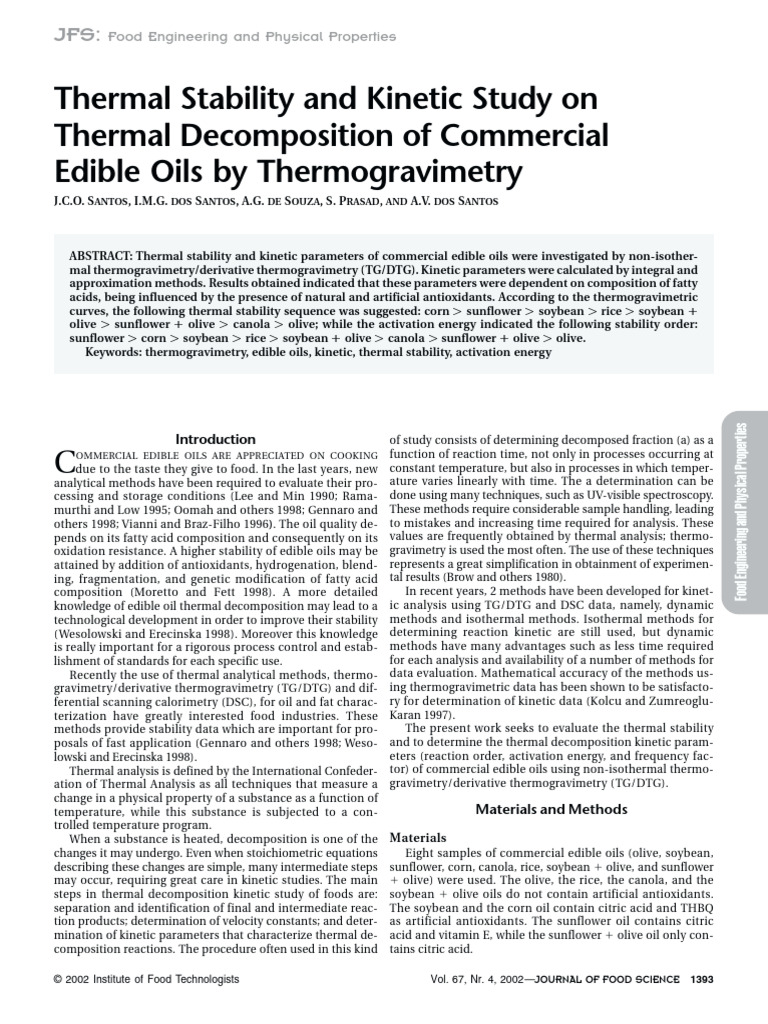 Thermal Stability and Kinetic Study On Thermal Decomposition of ...
