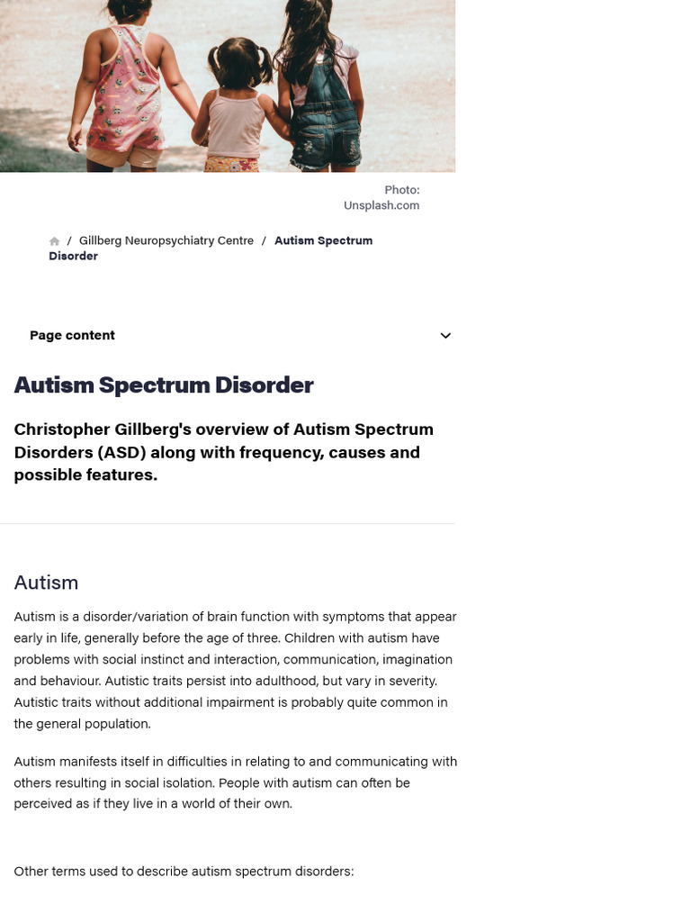 Overview of Autism Spectrum Disorder | PDF | Asperger Syndrome | Autism