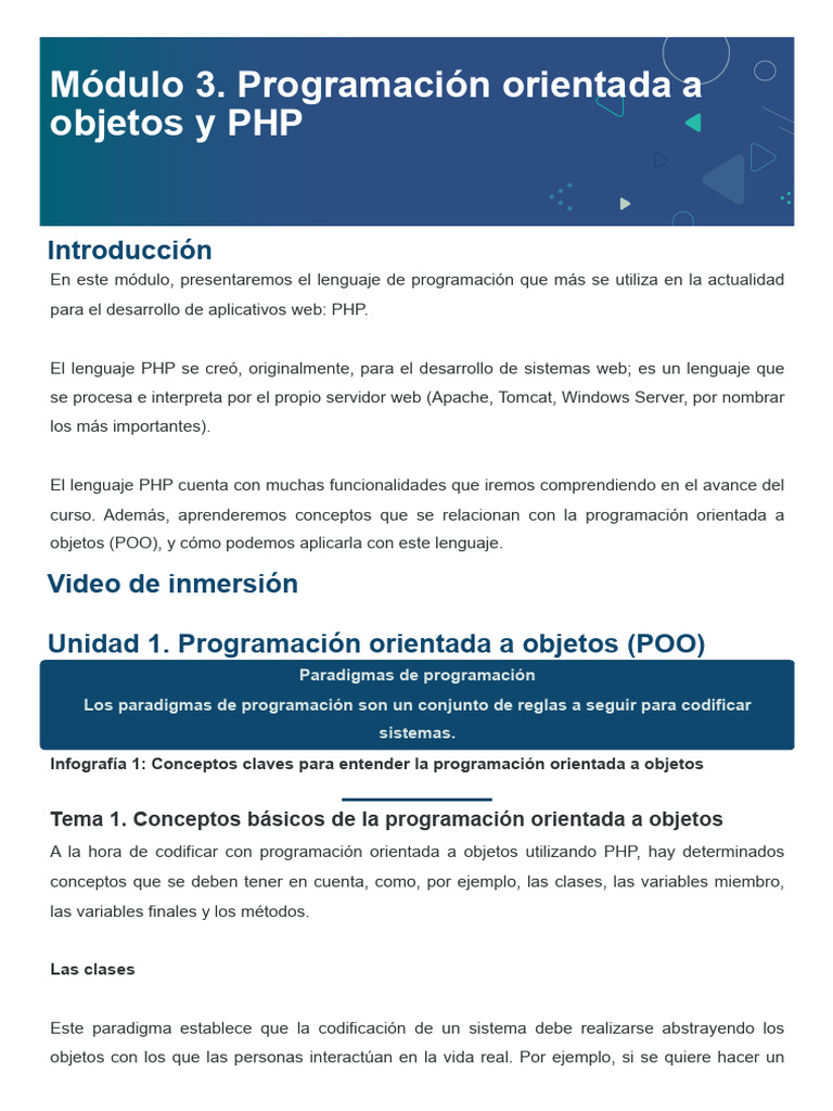 Programación Orientada a Objetos en PHP | PDF | Objeto (informática ...
