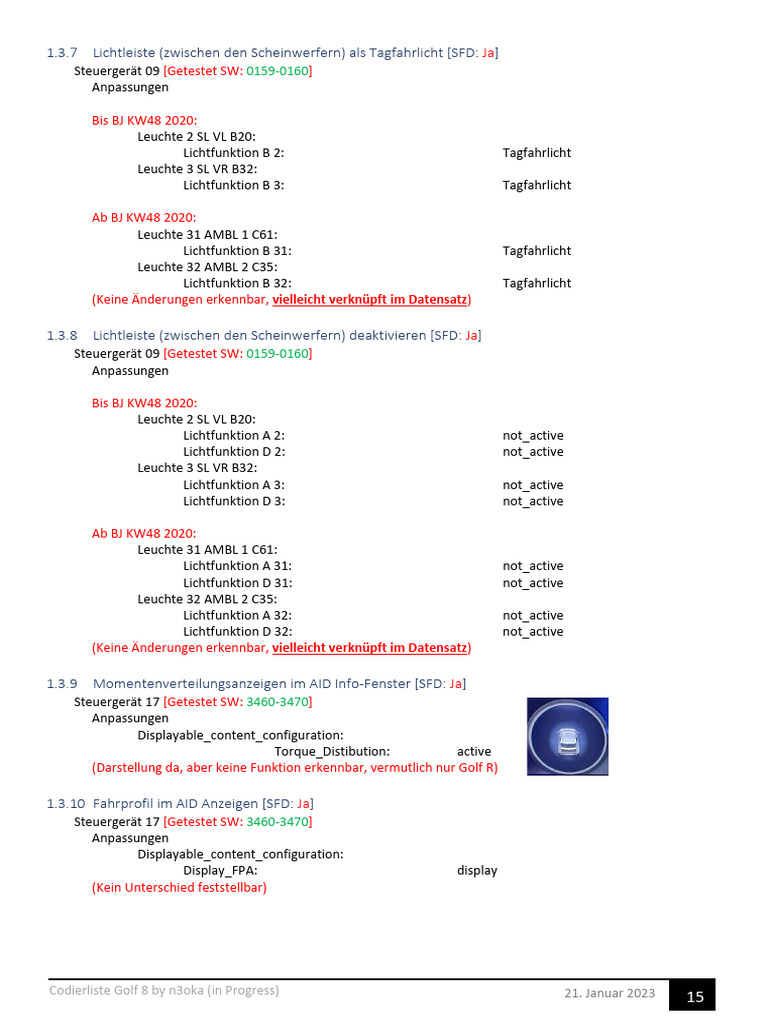 Golf 8 Codierliste Pdf