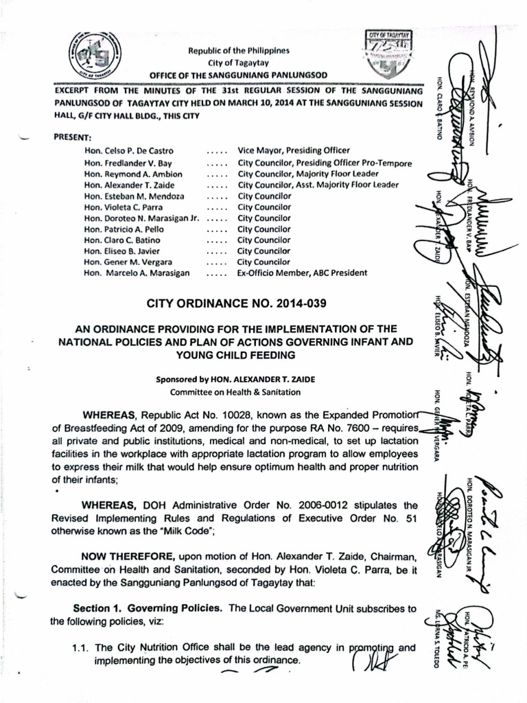 City Ordinance No. 2014 039 | PDF
