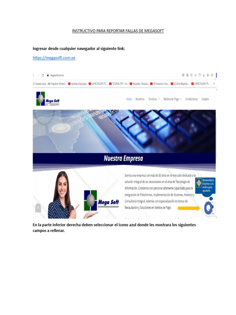 INSTRUCTIVO PARA REPORTAR FALLAS DE MEGASOFT | PDF