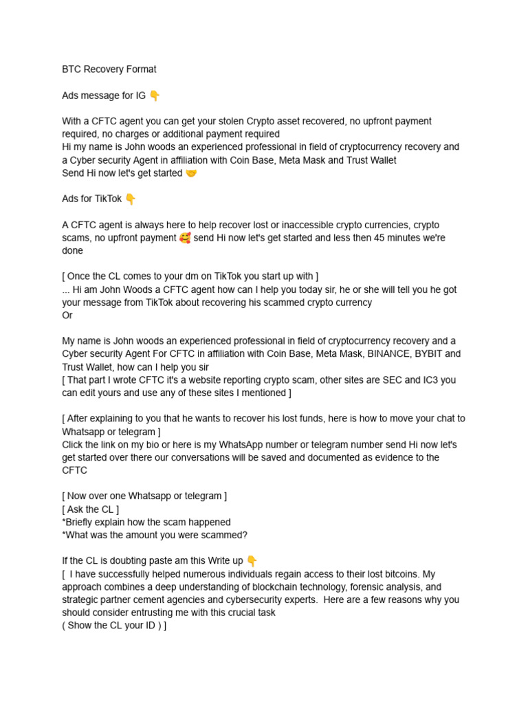 BTC Recovery Format | PDF | Cryptocurrency | Bitcoin