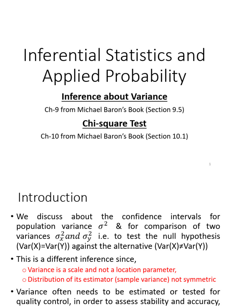 Confidence Intervals for Variance Analysis | PDF | F Test | Chi Squared ...