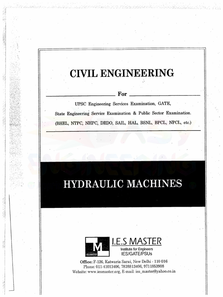 [GATE IES PSU] IES MASTER Hydraulic Machines Study Material Fo- By ...