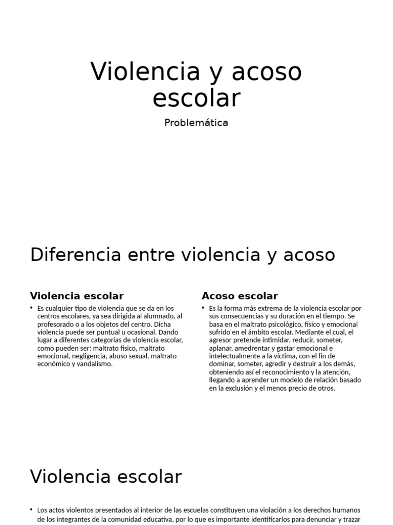 Tipos y prevención de violencia escolar | PDF | Abuso infantil | Violencia