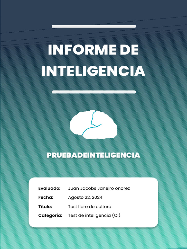 Informe de Resultados de CI | PDF | Inteligencia | Cociente de inteligencia