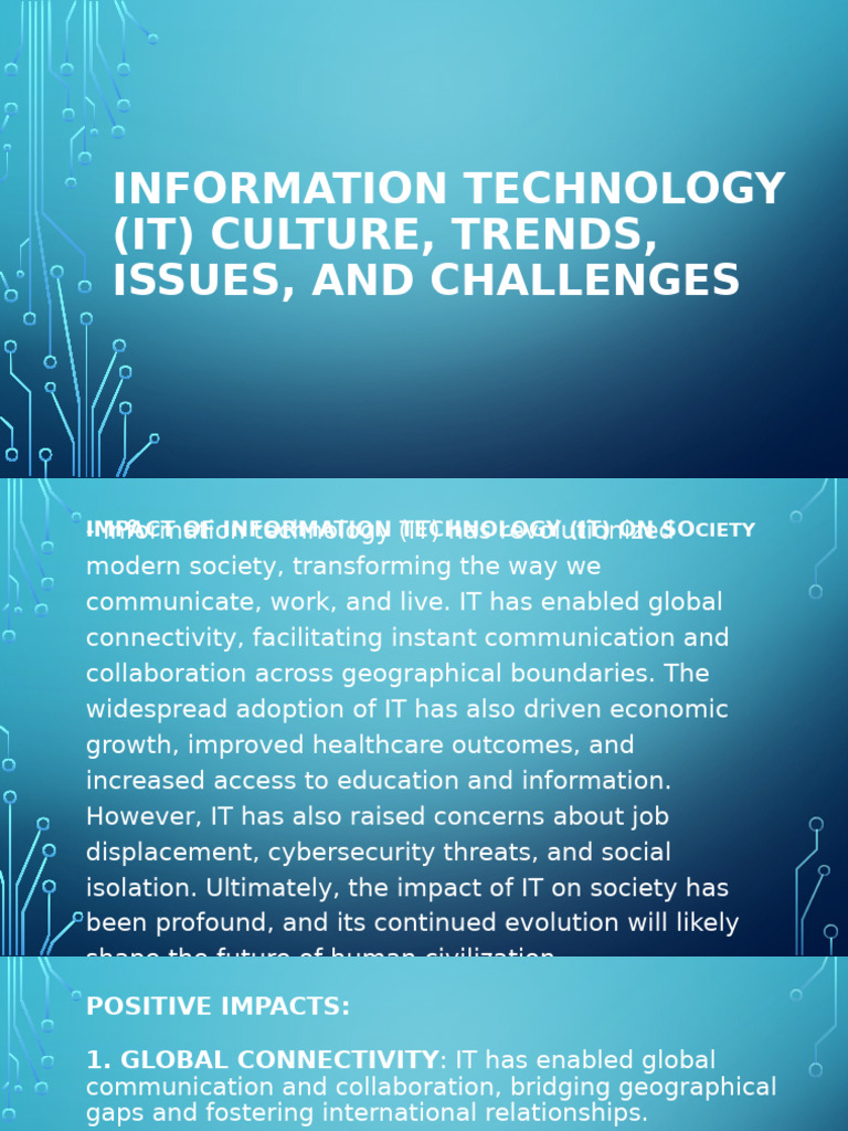 IT's Impact on Society: Trends & Challenges | PDF | Computer Security ...