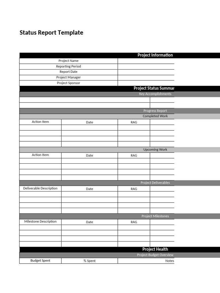 Project Status Report Template | PDF | Project Management