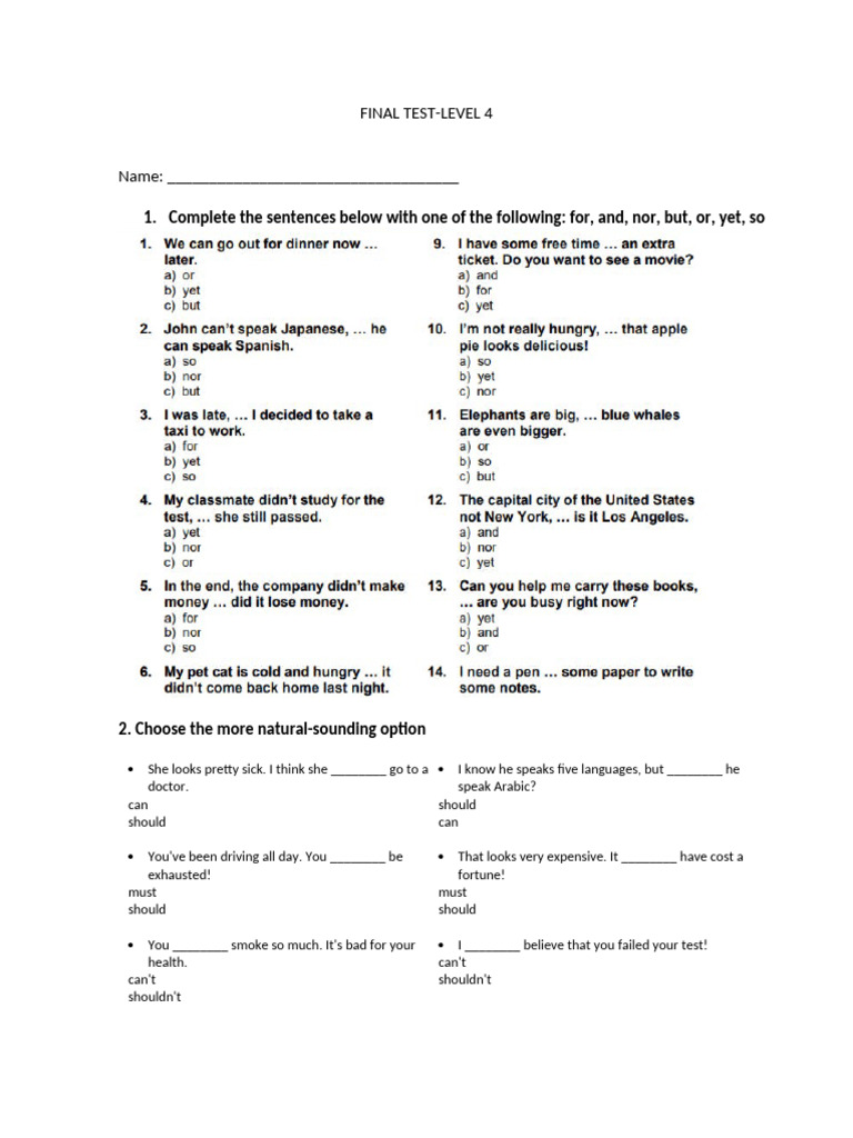 Test Level 4 | PDF