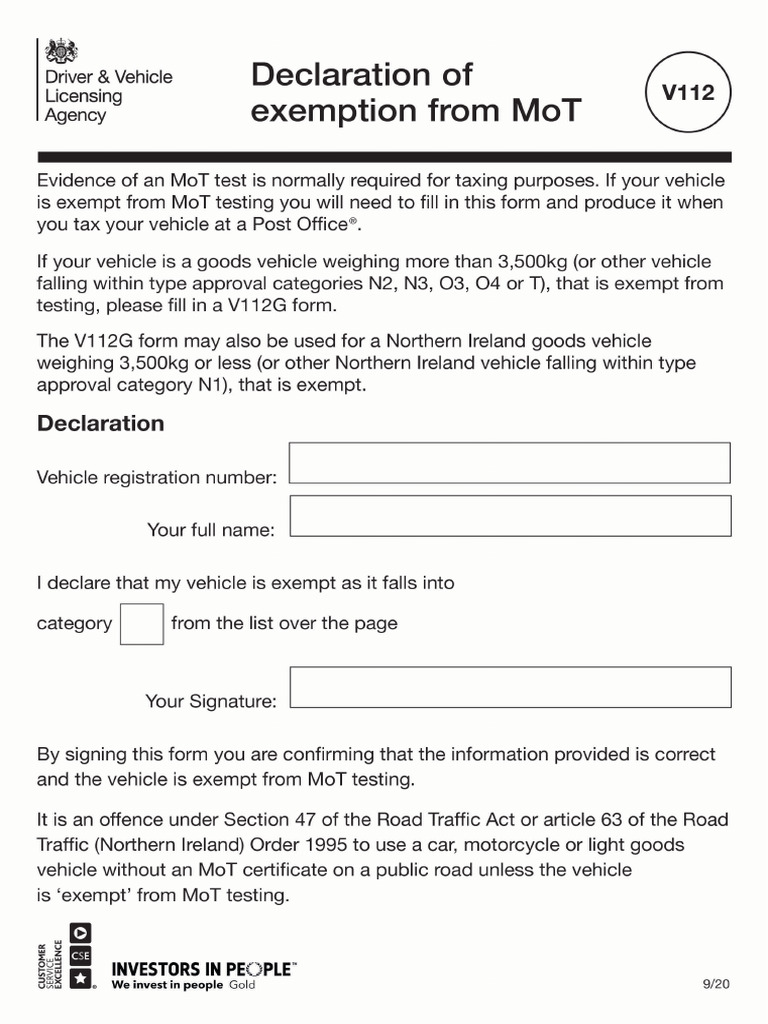 v112 Declaration of Exemption From Mot | PDF