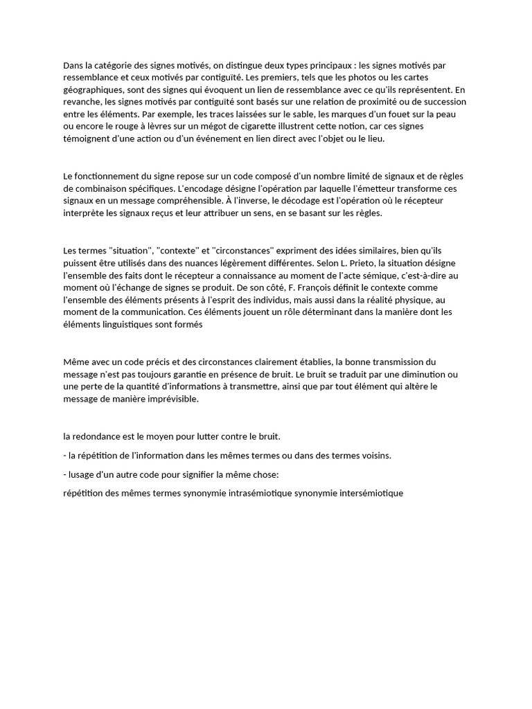 Signes motivés : ressemblance et contiguïté | PDF